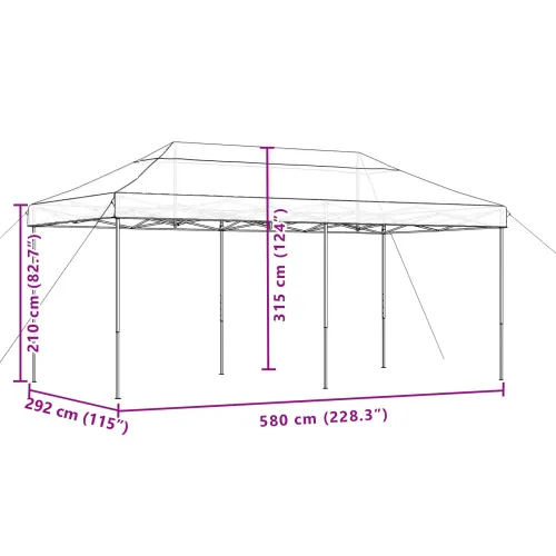 Šator za svadbe - šator za zabave 292 x 580 x 315 cm Crna Oxford tkanina - Crna Bez bočnog zida Da Cijena
