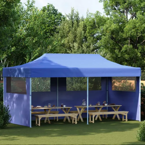 Šator za svadbe - šator za zabave 291 x 580 x 315 cm Plava Oxford tkanina - Plava s dvije bočne zidove Da Cijena