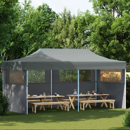 Šator za svadbe - šator za zabave 291 x 580 x 315 cm Antracit Oxford tkanina - Antracit s dvije bočne zidove Da Cijena