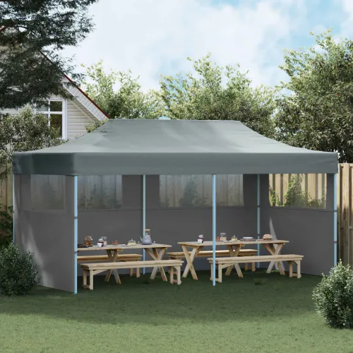 Šator za svadbe - šator za zabave 291 x 580 x 315 cm Antracit Oxford tkanina - Antracit s dvije bočne zidove Da Cijena