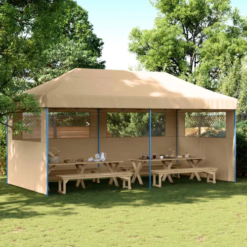 Šator za svadbe - šator za zabave 292 x 580 x 315 cm Bež Oxford tkanina - Bež s dvije bočne zidove Da Cijena