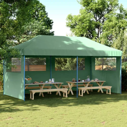 Šator za svadbe - šator za zabave 292 x 580 x 315 cm Zelena Oxford tkanina - Zelena s dvije bočne zidove Da Cijena