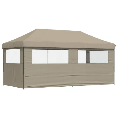Šator za svadbe - šator za zabave 292 x 580 x 315 cm Sivosmeđa Oxford tkanina - Sivosmeđa s dvije bočne zidove Da Cijena