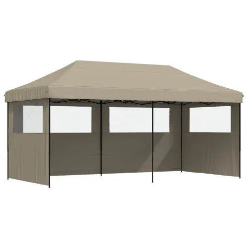 Šator za svadbe - šator za zabave 292 x 580 x 315 cm Sivosmeđa Oxford tkanina - Sivosmeđa s dvije bočne zidove Da Cijena