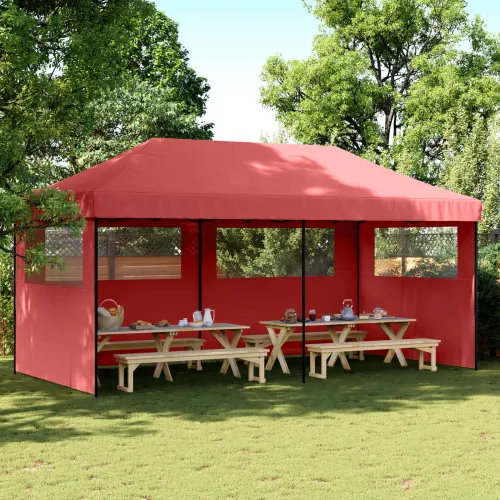 Šator za svadbe - šator za zabave 292 x 580 x 315 cm Tamno crvena Oxford tkanina - Tamno crvena s dvije bočne zidove Da Cijena