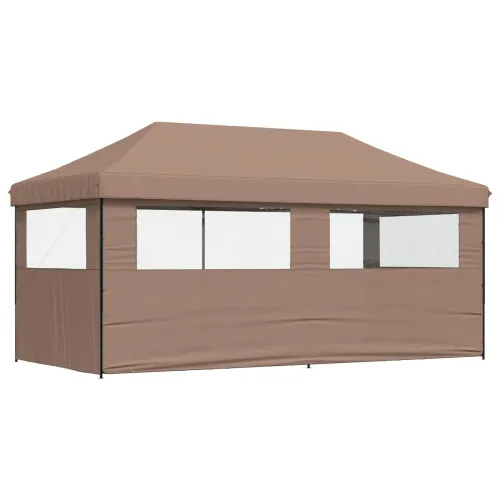 Šator za svadbe - šator za zabave 292 x 580 x 315 cm Smeđa Oxford tkanina - Smeđa s dvije bočne zidove Da Cijena