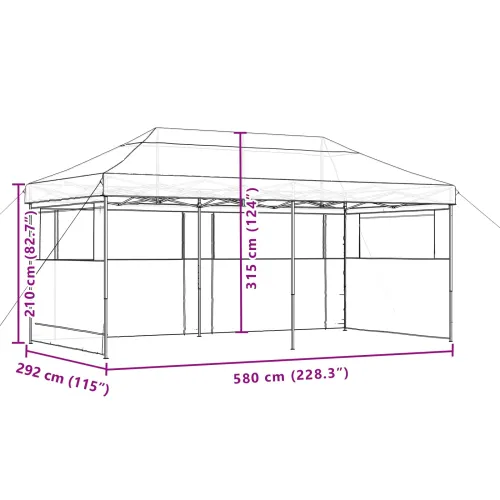 Šator za svadbe - šator za zabave 292 x 580 x 315 cm Smeđa Oxford tkanina - Smeđa s dvije bočne zidove Da Cijena