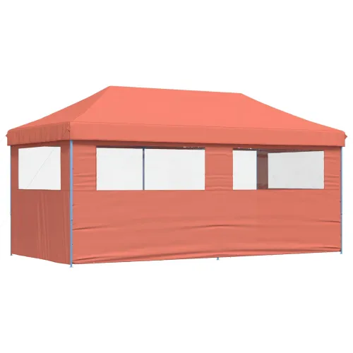 Šator za svadbe - šator za zabave 292 x 580 x 315 cm Terakota Oxford tkanina - Terakota s dvije bočne zidove Da Cijena