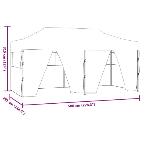 Šator za svadbe - šator za zabave 291 x 580 x 315 cm Plava Oxford tkanina - Plava s 4 bočna zida Da Cijena