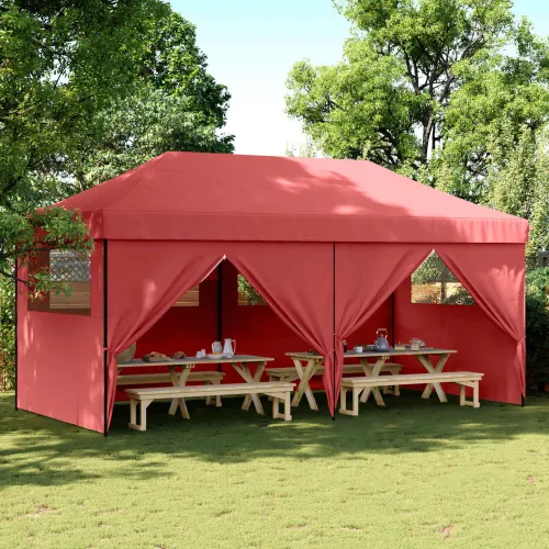 Šator za svadbe - šator za zabave 292 x 580 x 315 cm Tamno crvena Oxford tkanina - Tamno crvena s 4 bočna zida Da Cijena