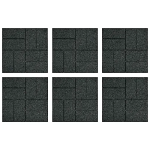 Kamen za hodanje 6 kom. Crna 40,5 x 40,5 x 2 cm Guma - Crna Cijena