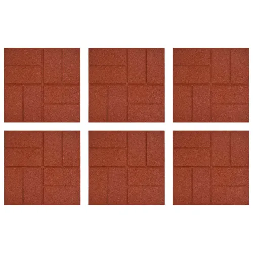 Kamen za hodanje 6 kom. Crvena 40,5 x 40,5 x 2 cm Guma - Crvena Cijena