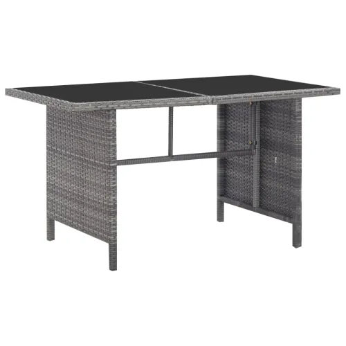 Vrtna garnitura - 5-dijelni vrtni blagovaonski set od poliratana s jastucima sivi Cijena