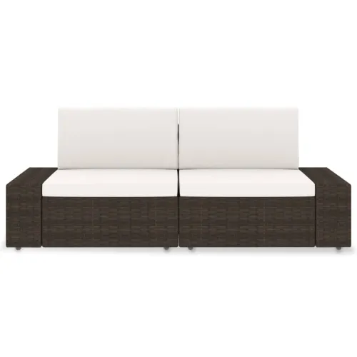Modularni dvosjed od poliratana smeđi - Smeđa 1 Kutna sofa (lijevi naslon za ruku) + kutna sofa (desni naslon za ruku) Cijena