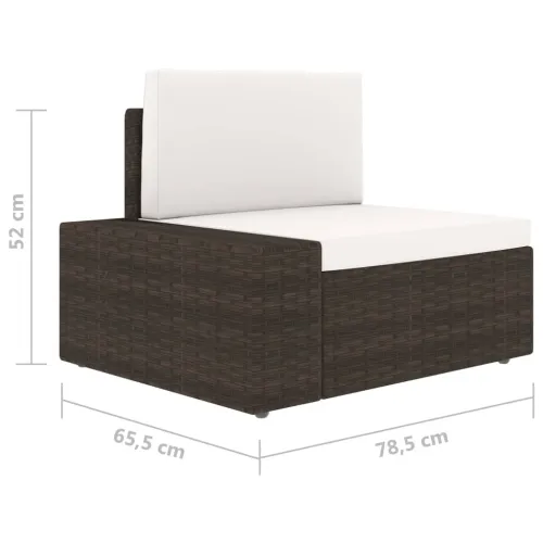 Modularni dvosjed od poliratana smeđi - Smeđa 1 Kutna sofa (lijevi naslon za ruku) + kutna sofa (desni naslon za ruku) Cijena