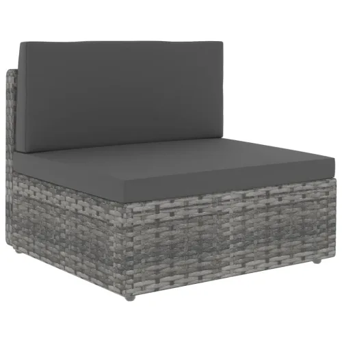 Modularni dvosjed od poliratana sivi - Siva 1 2 x srednja sofa Cijena