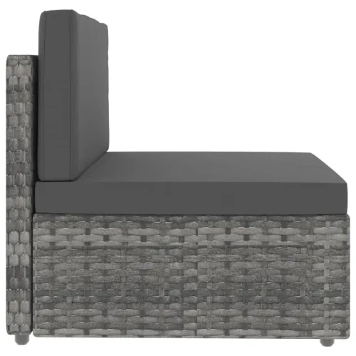 Modularni dvosjed od poliratana sivi - Siva 1 2 x srednja sofa Cijena