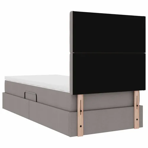 LED krevet za pohranu s madracem Sivosmeđa 90 x 190 cm Tkanina - Sivosmeđa 90 x 190 cm Gumbi Cijena
