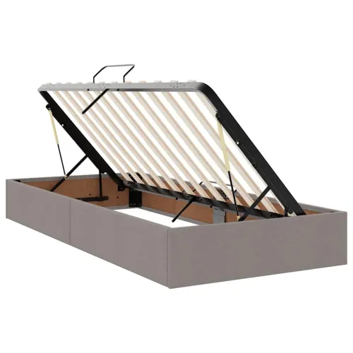 LED krevet za pohranu s madracem Sivosmeđa 90 x 190 cm Tkanina - Sivosmeđa 90 x 190 cm Gumbi Cijena