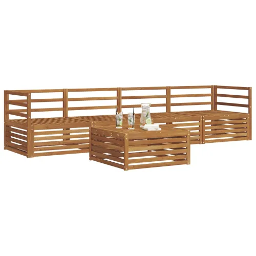 Set vanjskih sofa 5 kom. Prirodna Čvrsto drvo akacije - Prirodna vodoravne letvice Cijena