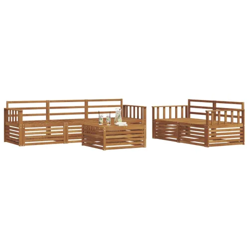 Set vanjskih sofa 6 kom. Prirodna Čvrsto drvo akacije - Prirodna Okomite letvice Cijena