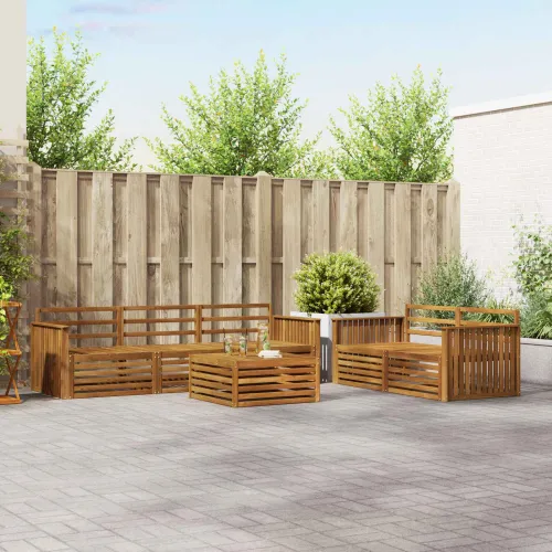 Set vanjskih sofa 6 kom. Prirodna Čvrsto drvo akacije - Prirodna Vučna šina Cijena