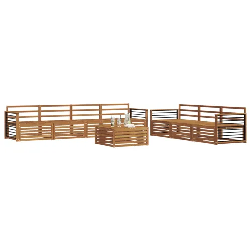Set vanjskih sofa 8 kom. Prirodna Čvrsto drvo akacije - Prirodna Ravni Cijena