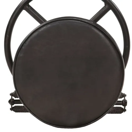 Barski stolci od prave kozje kože 2 kom crni - Crna 44 x 44 x 75 cm Cijena