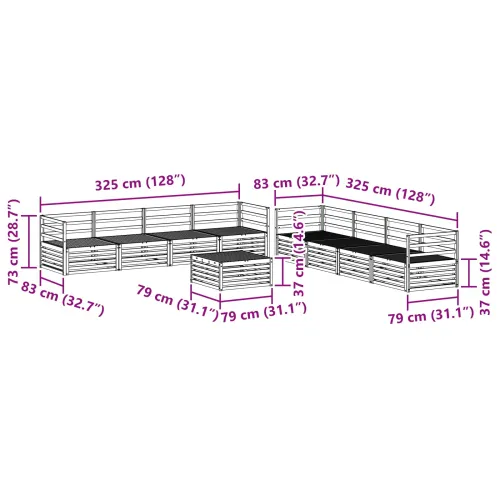 Set vanjskih sofa 9 kom. Prirodna Čvrsto drvo akacije - Prirodna vodoravne letvice Cijena