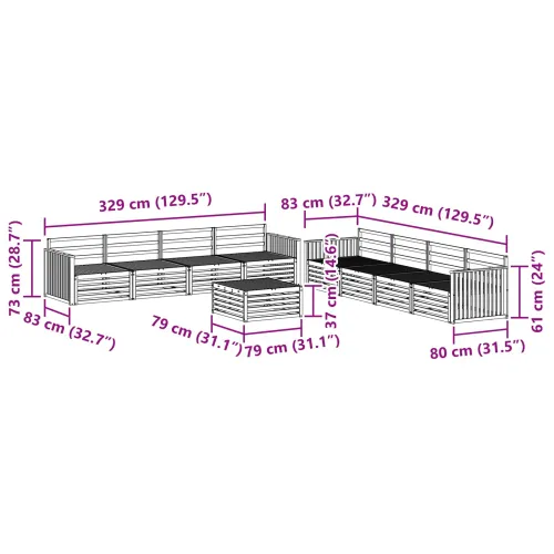 Set vanjskih sofa 9 kom. Prirodna Čvrsto drvo akacije - Prirodna Vučna šina Cijena