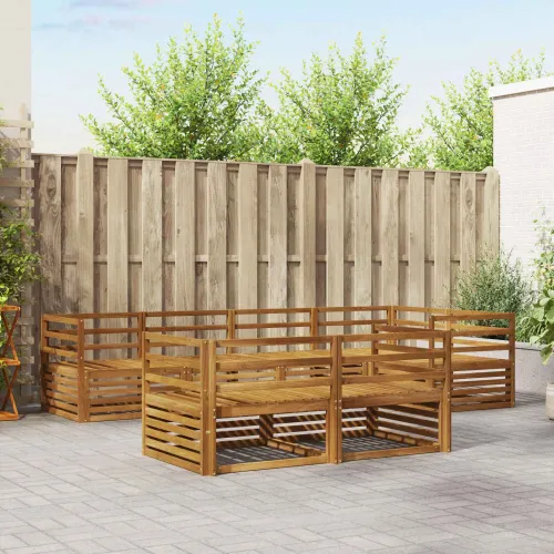Set vanjskih sofa 7 kom. Prirodna Čvrsto drvo akacije - Prirodna vodoravne letvice Cijena