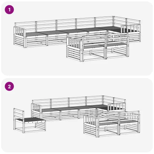 Set vanjskih sofa 8 kom. Prirodna Čvrsto drvo akacije - Prirodna Okomite letvice Cijena