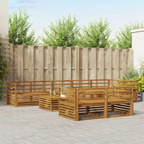 Set vanjskih sofa 9 kom. Prirodna Čvrsto drvo akacije - Prirodna vodoravne letvice Cijena