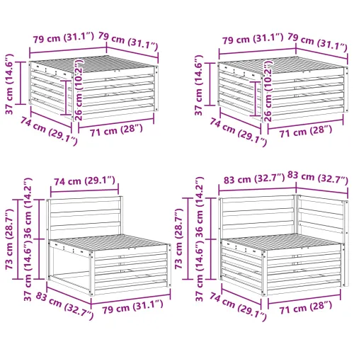 Set vanjskih sofa 7 kom. Prirodna Čvrsto drvo akacije - Prirodna Okomite letvice Cijena