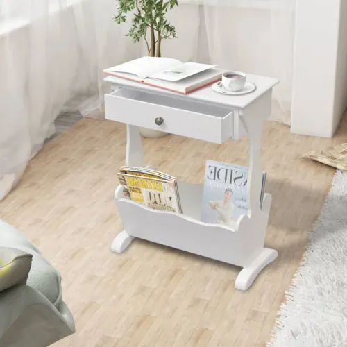 Stalak za časopise Melrose bijeli Cijena