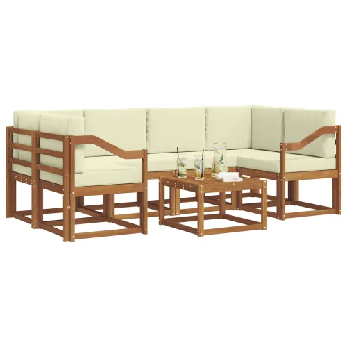 Set vanjskih sofa 7 kom. Prirodna i krem - Prirodna boja i krem Nagnuto Cijena