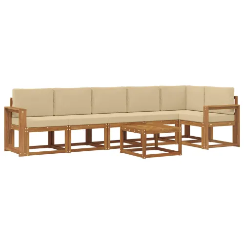 Set vanjskih sofa 7 kom. Prirodna i bež - Prirodno i bež Široka ravnina Cijena
