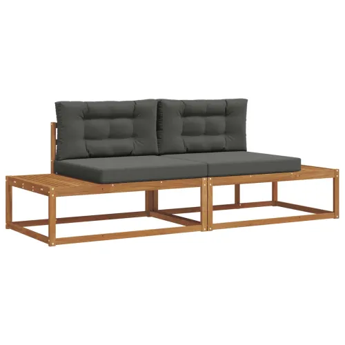 Set vanjskih sofa Čvrsto drvo akacije i poliester - Prirodno i antracit Cijena