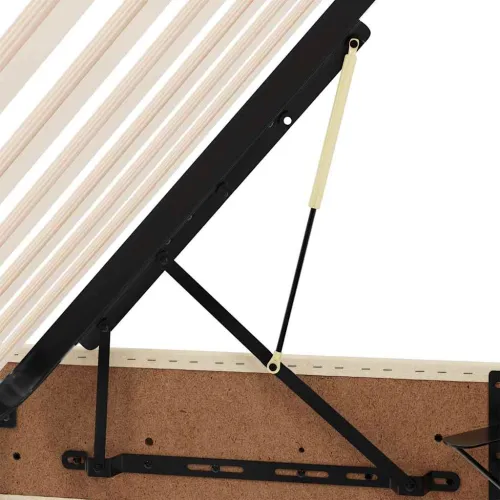 LED krevet za pohranu s madracem Krema 200 x 200 cm Tkanina - Krem 200 x 200 cm Gumbi Cijena