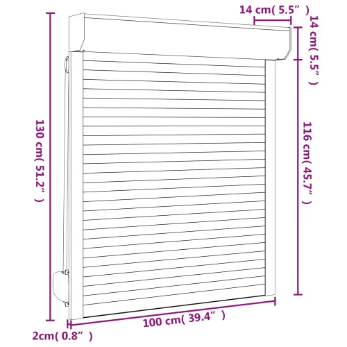 Roletna Bijeli 100 x 130 cm Aluminij i poliuretan - Bijeli 100 x 130 cm Cijena