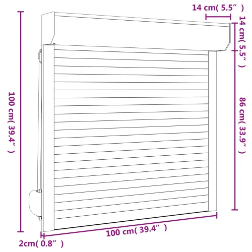 Roletna Antracit 100 x 100 cm Aluminij i poliuretan - Antracit 100 x 100 cm Cijena
