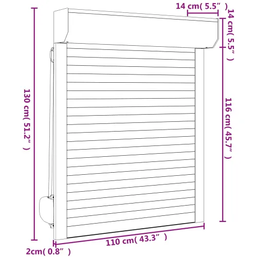 Roletna Antracit 110 x 130 cm Aluminij i poliuretan - Antracit 110 x 130 cm Cijena