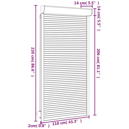 Roletna Antracit 110 x 220 cm Aluminij i poliuretan - Antracit 110 x 220 cm Cijena