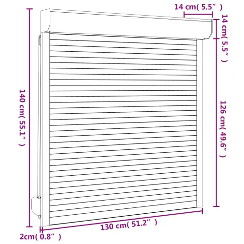 Roletna Antracit 130 x 140 cm Aluminij i poliuretan - Antracit 130 x 140 cm Cijena