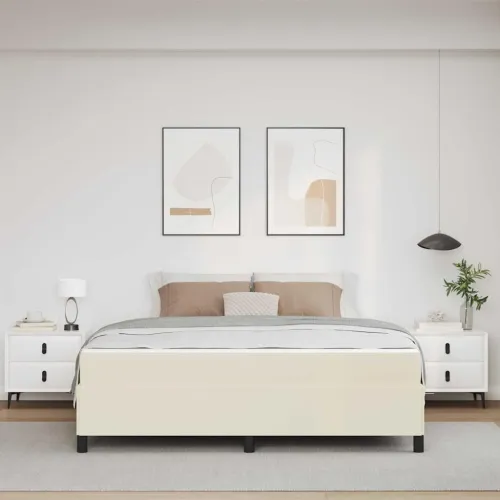 Okvir za krevet s madracem Krema 180 x 200 cm tkanina - Krema 180 x 200 cm Cijena