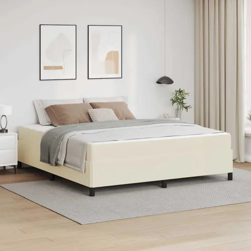 Okvir za krevet s madracem Krema 180 x 200 cm tkanina - Krema 180 x 200 cm Cijena