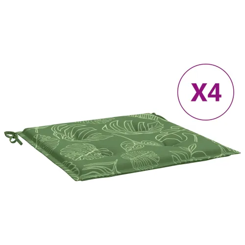 Jastučići za stolice 4 kom. Oxford tkanina Zelena i bijela - Dezen s listom 50 x 50 x 3 cm 4 Cijena
