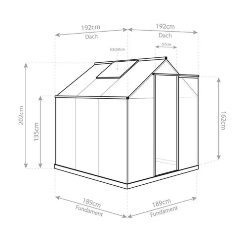 Westmann aluminijski staklenik Flora 66 | Antracit | 192x192x202 cm - BRANDED IN GERMANY Cijena