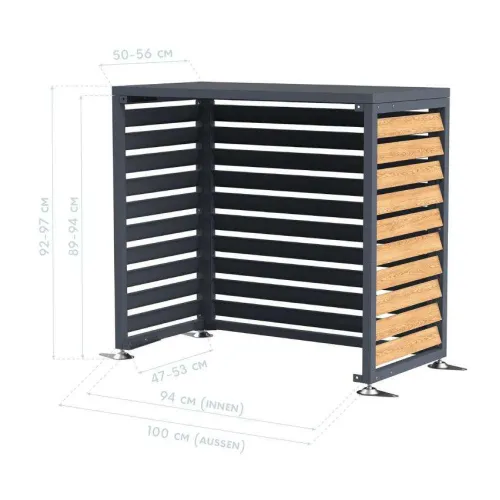 Westman maska za vanjsku jedinicu klime Boxa S | 56x100x92 | Drveni izgled - BRANDED IN GERMANY Cijena