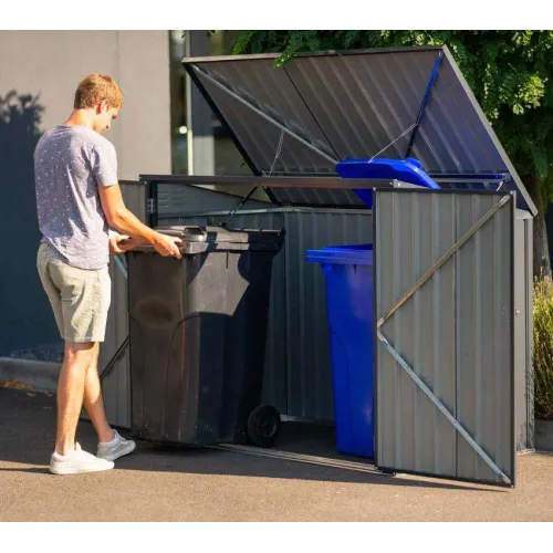 Westmann - Metalno spremište za kante za smeće / spremište za alat i bickle - 100x172x131 cm - BRANDED IN GERMANY Cijena